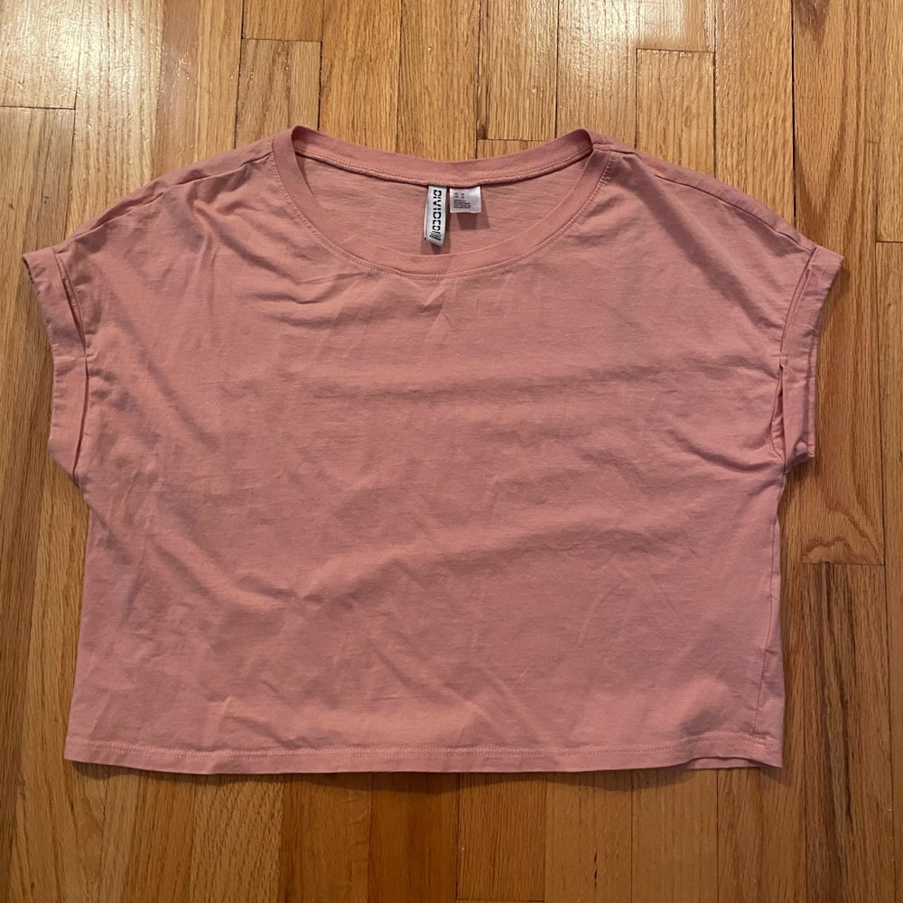 H&M Cropped Pink T-Shirt